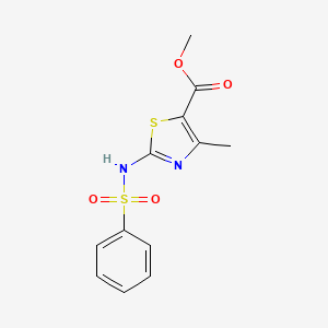 molecular formula C12H12N2O4S2 B10970754 Methyl 4-methyl-2-[(phenylsulfonyl)amino]-1,3-thiazole-5-carboxylate 