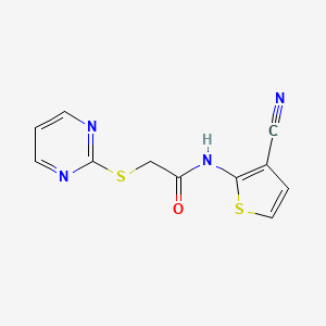 molecular formula C11H8N4OS2 B10971024 N-(3-cyanothiophen-2-yl)-2-(pyrimidin-2-ylsulfanyl)acetamide 