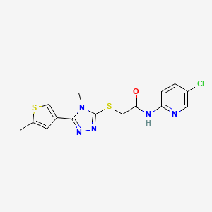 molecular formula C15H14ClN5OS2 B10971080 N-(5-chloropyridin-2-yl)-2-{[4-methyl-5-(5-methylthiophen-3-yl)-4H-1,2,4-triazol-3-yl]sulfanyl}acetamide 