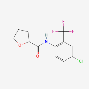 molecular formula C12H11ClF3NO2 B10971082 N-[4-chloro-2-(trifluoromethyl)phenyl]oxolane-2-carboxamide 