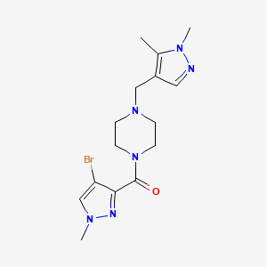 molecular formula C15H21BrN6O B10971226 (4-bromo-1-methyl-1H-pyrazol-3-yl){4-[(1,5-dimethyl-1H-pyrazol-4-yl)methyl]piperazin-1-yl}methanone 