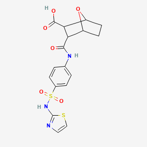 molecular formula C17H17N3O6S2 B10971605 3-{[4-(1,3-Thiazol-2-ylsulfamoyl)phenyl]carbamoyl}-7-oxabicyclo[2.2.1]heptane-2-carboxylic acid 