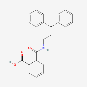 molecular formula C23H25NO3 B10971653 6-[(3,3-Diphenylpropyl)carbamoyl]cyclohex-3-ene-1-carboxylic acid 