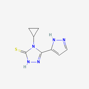 molecular formula C8H9N5S B10971784 4-cyclopropyl-5-(1H-pyrazol-5-yl)-4H-1,2,4-triazole-3-thiol 