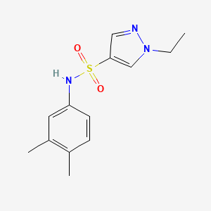 molecular formula C13H17N3O2S B10971897 N-(3,4-dimethylphenyl)-1-ethyl-1H-pyrazole-4-sulfonamide 