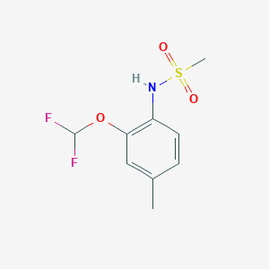molecular formula C9H11F2NO3S B10971980 N-[2-(difluoromethoxy)-4-methylphenyl]methanesulfonamide 