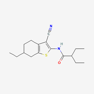 molecular formula C17H24N2OS B10972069 N-(3-cyano-6-ethyl-4,5,6,7-tetrahydro-1-benzothiophen-2-yl)-2-ethylbutanamide 
