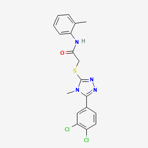 molecular formula C18H16Cl2N4OS B10972226 2-{[5-(3,4-dichlorophenyl)-4-methyl-4H-1,2,4-triazol-3-yl]sulfanyl}-N-(2-methylphenyl)acetamide 