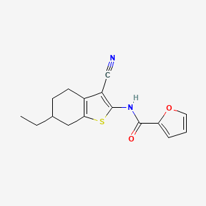 molecular formula C16H16N2O2S B10972307 N-(3-cyano-6-ethyl-4,5,6,7-tetrahydro-1-benzothiophen-2-yl)furan-2-carboxamide 