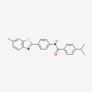 molecular formula C24H22N2OS B10972318 N-[4-(6-methyl-1,3-benzothiazol-2-yl)phenyl]-4-(propan-2-yl)benzamide 