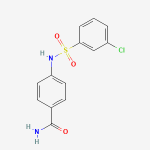 molecular formula C13H11ClN2O3S B10972371 4-{[(3-Chlorophenyl)sulfonyl]amino}benzamide 