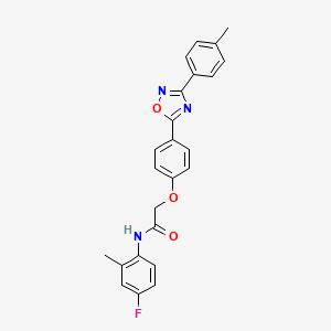 molecular formula C24H20FN3O3 B10972427 N-(4-fluoro-2-methylphenyl)-2-{4-[3-(4-methylphenyl)-1,2,4-oxadiazol-5-yl]phenoxy}acetamide 