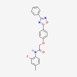 molecular formula C23H18FN3O3 B10972671 N-(2-fluoro-4-methylphenyl)-2-[4-(3-phenyl-1,2,4-oxadiazol-5-yl)phenoxy]acetamide 