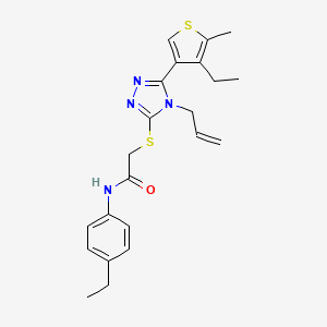 molecular formula C22H26N4OS2 B10972693 2-{[5-(4-ethyl-5-methylthiophen-3-yl)-4-(prop-2-en-1-yl)-4H-1,2,4-triazol-3-yl]sulfanyl}-N-(4-ethylphenyl)acetamide 