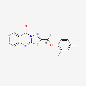 molecular formula C19H17N3O2S B10972708 2-[1-(2,4-dimethylphenoxy)ethyl]-5H-[1,3,4]thiadiazolo[2,3-b]quinazolin-5-one 