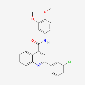 molecular formula C24H19ClN2O3 B10972722 2-(3-chlorophenyl)-N-(3,4-dimethoxyphenyl)quinoline-4-carboxamide 