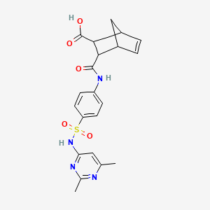 molecular formula C21H22N4O5S B10972742 3-({4-[(2,6-Dimethylpyrimidin-4-yl)sulfamoyl]phenyl}carbamoyl)bicyclo[2.2.1]hept-5-ene-2-carboxylic acid 
