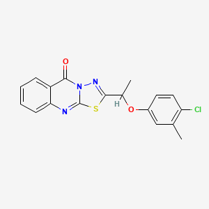 molecular formula C18H14ClN3O2S B10972814 2-[1-(4-chloro-3-methylphenoxy)ethyl]-5H-[1,3,4]thiadiazolo[2,3-b]quinazolin-5-one 