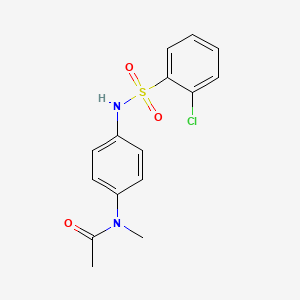 molecular formula C15H15ClN2O3S B10972822 N-(4-{[(2-chlorophenyl)sulfonyl]amino}phenyl)-N-methylacetamide 