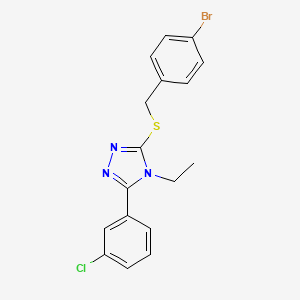 molecular formula C17H15BrClN3S B10972862 3-[(4-bromobenzyl)sulfanyl]-5-(3-chlorophenyl)-4-ethyl-4H-1,2,4-triazole 