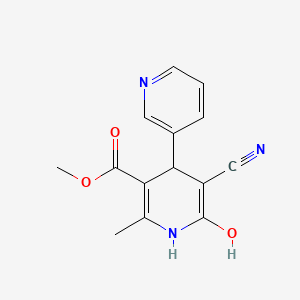 molecular formula C14H13N3O3 B10972914 Methyl 5-cyano-6-hydroxy-2-methyl-4-(3-pyridyl)-1,4-dihydro-3-pyridinecarboxylate 