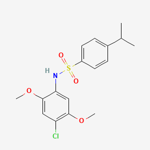 molecular formula C17H20ClNO4S B10972977 N-(4-chloro-2,5-dimethoxyphenyl)-4-(propan-2-yl)benzenesulfonamide 