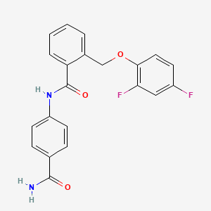 molecular formula C21H16F2N2O3 B10972985 N-(4-carbamoylphenyl)-2-[(2,4-difluorophenoxy)methyl]benzamide 