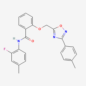 molecular formula C24H20FN3O3 B10973050 N-(2-fluoro-4-methylphenyl)-2-{[3-(4-methylphenyl)-1,2,4-oxadiazol-5-yl]methoxy}benzamide 