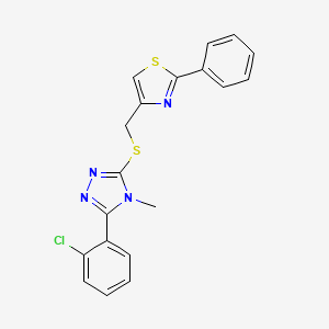 molecular formula C19H15ClN4S2 B10973061 3-(2-chlorophenyl)-4-methyl-5-{[(2-phenyl-1,3-thiazol-4-yl)methyl]sulfanyl}-4H-1,2,4-triazole 