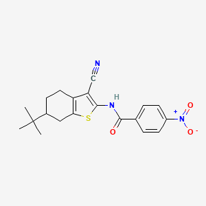molecular formula C20H21N3O3S B10973087 N-(6-tert-butyl-3-cyano-4,5,6,7-tetrahydro-1-benzothiophen-2-yl)-4-nitrobenzamide 