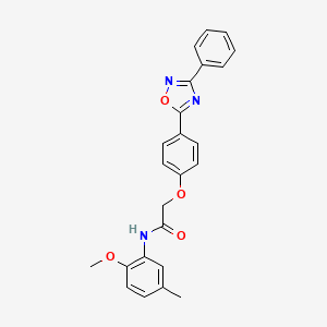 molecular formula C24H21N3O4 B10973113 N-(2-methoxy-5-methylphenyl)-2-[4-(3-phenyl-1,2,4-oxadiazol-5-yl)phenoxy]acetamide 