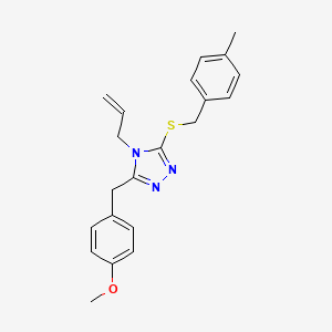 molecular formula C21H23N3OS B10973250 3-(4-methoxybenzyl)-5-[(4-methylbenzyl)sulfanyl]-4-(prop-2-en-1-yl)-4H-1,2,4-triazole 