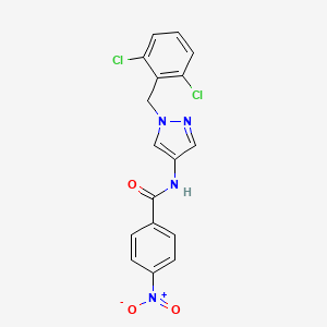 molecular formula C17H12Cl2N4O3 B10973396 N-[1-(2,6-dichlorobenzyl)-1H-pyrazol-4-yl]-4-nitrobenzamide 