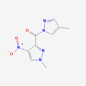 molecular formula C9H9N5O3 B10973417 (1-methyl-4-nitro-1H-pyrazol-3-yl)(4-methyl-1H-pyrazol-1-yl)methanone 