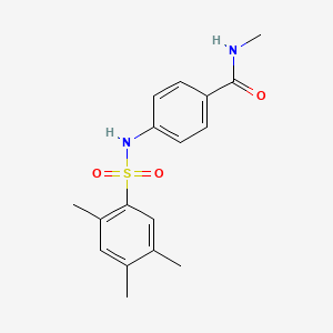 molecular formula C17H20N2O3S B10973530 N-methyl-4-{[(2,4,5-trimethylphenyl)sulfonyl]amino}benzamide 