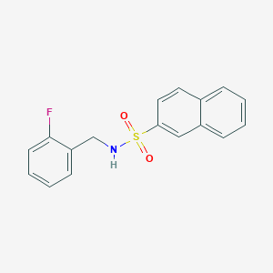 molecular formula C17H14FNO2S B10973590 N-(2-fluorobenzyl)naphthalene-2-sulfonamide 