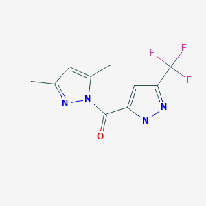 molecular formula C11H11F3N4O B10973660 (3,5-dimethyl-1H-pyrazol-1-yl)[1-methyl-3-(trifluoromethyl)-1H-pyrazol-5-yl]methanone 