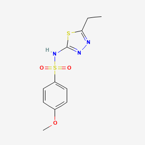 molecular formula C11H13N3O3S2 B10973702 N-(5-ethyl-1,3,4-thiadiazol-2-yl)-4-methoxybenzenesulfonamide 