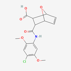 molecular formula C16H16ClNO6 B10973714 3-[(4-Chloro-2,5-dimethoxyphenyl)carbamoyl]-7-oxabicyclo[2.2.1]hept-5-ene-2-carboxylic acid 