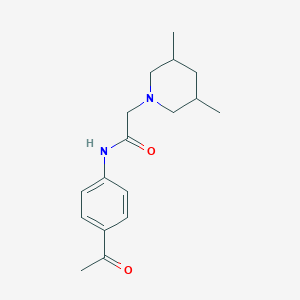 molecular formula C17H24N2O2 B10973754 N-(4-acetylphenyl)-2-(3,5-dimethylpiperidin-1-yl)acetamide 