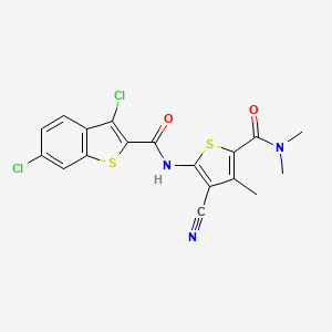 molecular formula C18H13Cl2N3O2S2 B10973771 3,6-dichloro-N-[3-cyano-5-(dimethylcarbamoyl)-4-methylthiophen-2-yl]-1-benzothiophene-2-carboxamide 