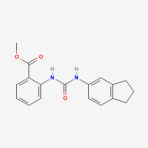 molecular formula C18H18N2O3 B10973789 methyl 2-[(2,3-dihydro-1H-inden-5-ylcarbamoyl)amino]benzoate 
