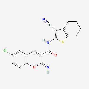molecular formula C19H14ClN3O2S B10973801 6-chloro-N-(3-cyano-4,5,6,7-tetrahydro-1-benzothiophen-2-yl)-2-imino-2H-chromene-3-carboxamide 