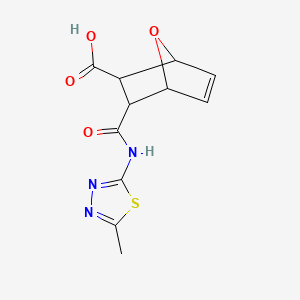 molecular formula C11H11N3O4S B10973811 3-{[(5-Methyl-1,3,4-thiadiazol-2-yl)amino]carbonyl}-7-oxabicyclo[2.2.1]hept-5-ene-2-carboxylic acid 