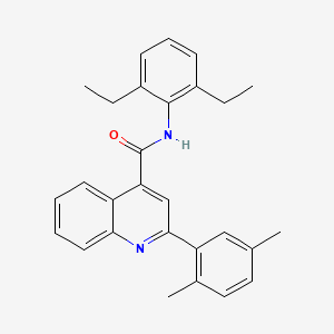 molecular formula C28H28N2O B10973817 N-(2,6-diethylphenyl)-2-(2,5-dimethylphenyl)quinoline-4-carboxamide 