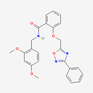 molecular formula C25H23N3O5 B10973941 N-(2,4-dimethoxybenzyl)-2-[(3-phenyl-1,2,4-oxadiazol-5-yl)methoxy]benzamide 