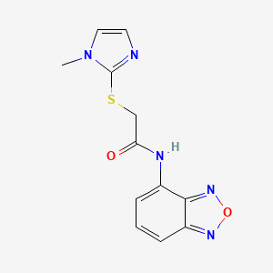 molecular formula C12H11N5O2S B10973962 N-(2,1,3-benzoxadiazol-4-yl)-2-[(1-methyl-1H-imidazol-2-yl)sulfanyl]acetamide 