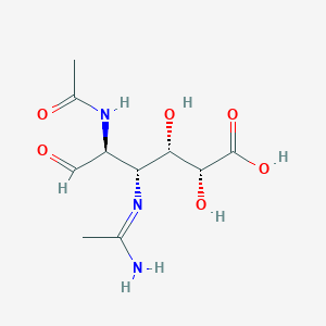 molecular formula C10H17N3O6 B010974 3-Acetamidino-2-acetamido-2,3-dideoxyguluronic acid CAS No. 104602-08-6