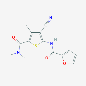 molecular formula C14H13N3O3S B10974035 N-[3-cyano-5-(dimethylcarbamoyl)-4-methylthiophen-2-yl]furan-2-carboxamide 