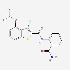 molecular formula C17H11ClF2N2O3S B10974052 N-(2-carbamoylphenyl)-3-chloro-4-(difluoromethoxy)benzothiophene-2-carboxamide CAS No. 7168-08-3